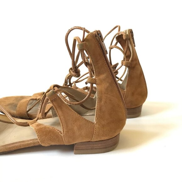 Stuart Weitzman Gladiator Sandals 6 Brown Suede - Picture 6 of 13